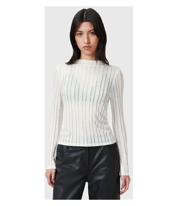 Μπλουζάκι AllSaints AKI χρώμα: άσπρο, W032JC