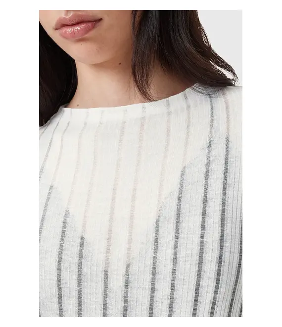 Μπλουζάκι AllSaints AKI χρώμα: άσπρο, W032JC