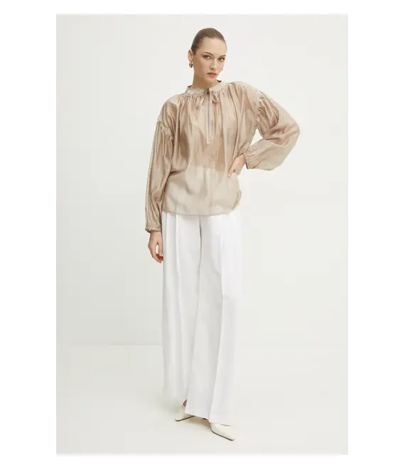 Μπλουζάκι Ermanno Scervino χρώμα: μπεζ, 56TK021ES3