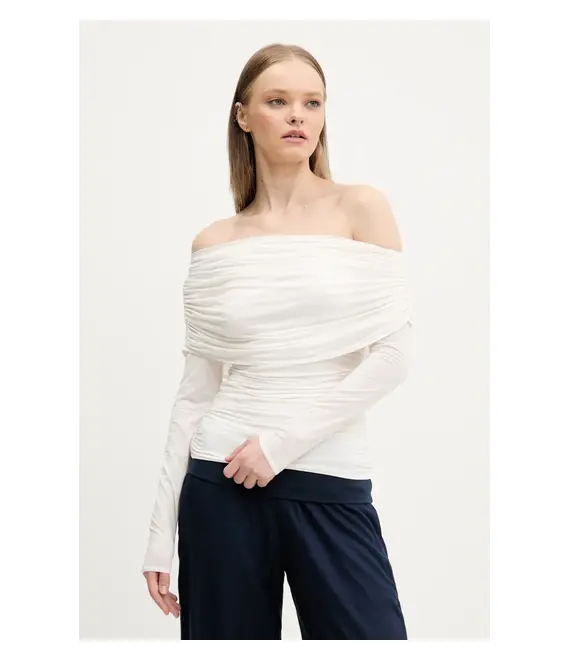 Μπλουζάκι Abercrombie & Fitch χρώμα: μπεζ, KI139-5204