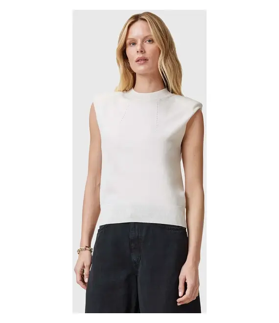 Μάλλινο τοπ AllSaints KAYLA χρώμα: άσπρο, W016KC