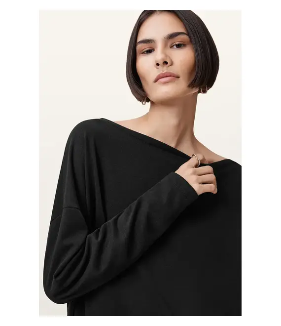 Μακρυμάνικο AllSaints RITA χρώμα: μαύρο, W170JB