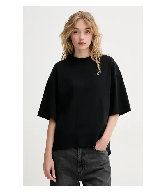 Βαμβακερό μπλουζάκι AllSaints AMELIE γυναικείο, χρώμα: μαύρο, W195JA
