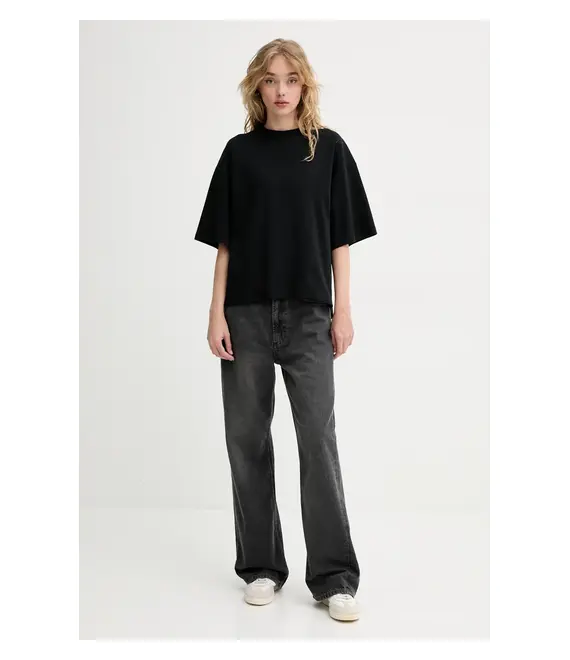 Βαμβακερό μπλουζάκι AllSaints AMELIE γυναικείο, χρώμα: μαύρο, W195JA