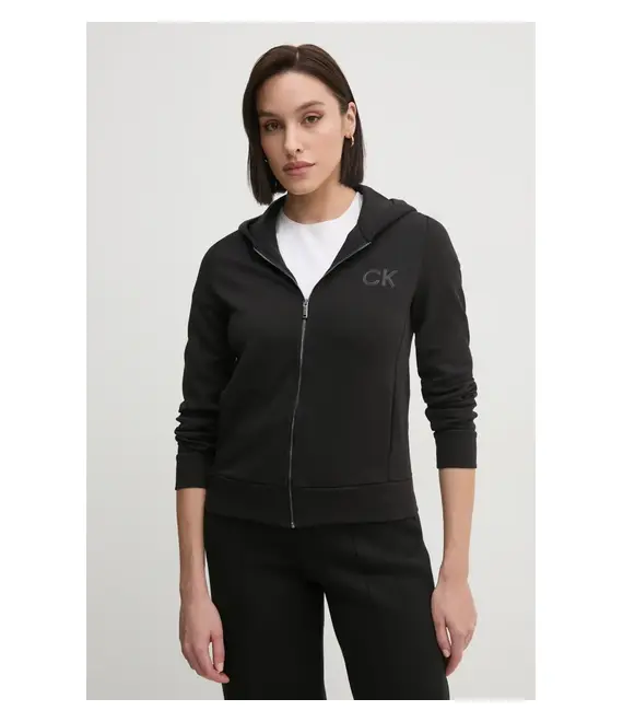 Μπλούζα Calvin Klein χρώμα: μαύρο, με κουκούλα, K20K207955