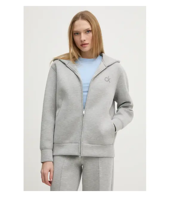 Μπλούζα Calvin Klein χρώμα: γκρι, με κουκούλα, K20K208087