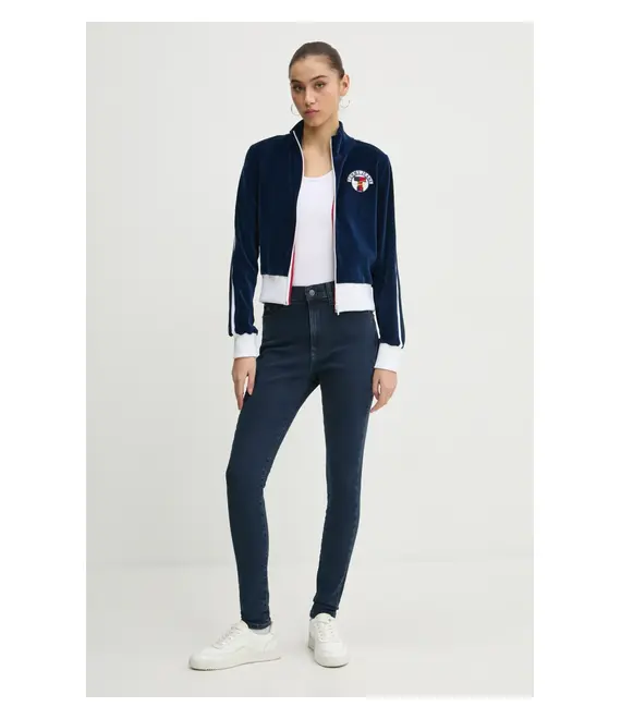 Μπλούζα Tommy Jeans χρώμα: ναυτικό μπλε, DW0DW20565