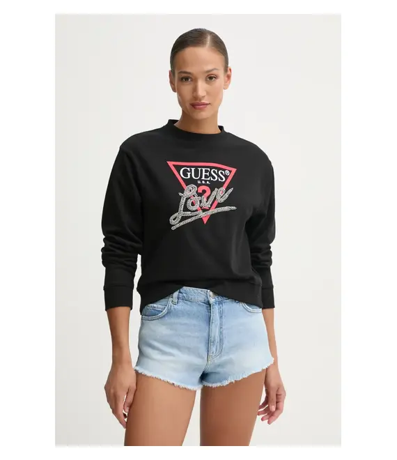 Μπλούζα Guess χρώμα: μαύρο, W5RQ04 KB683