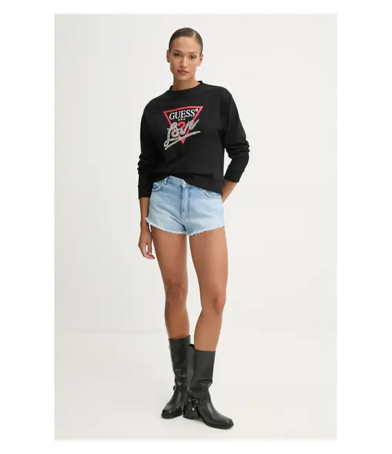 Μπλούζα Guess χρώμα: μαύρο, W5RQ04 KB683