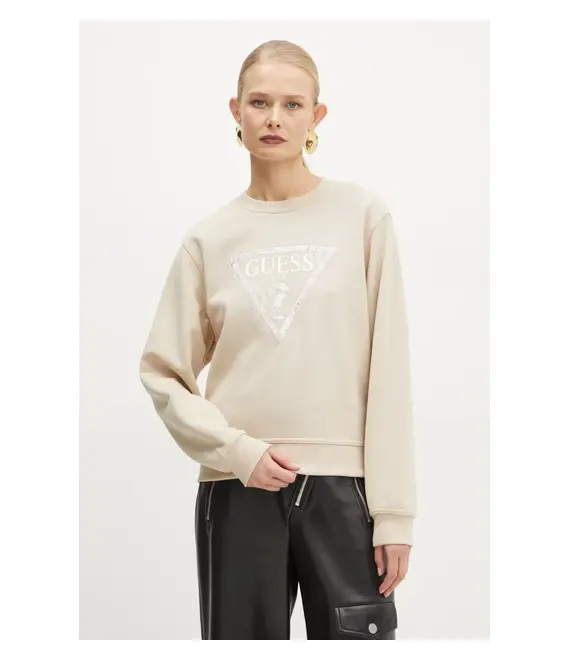 Μπλούζα Guess χρώμα: μπεζ, W5RQ09 K8802
