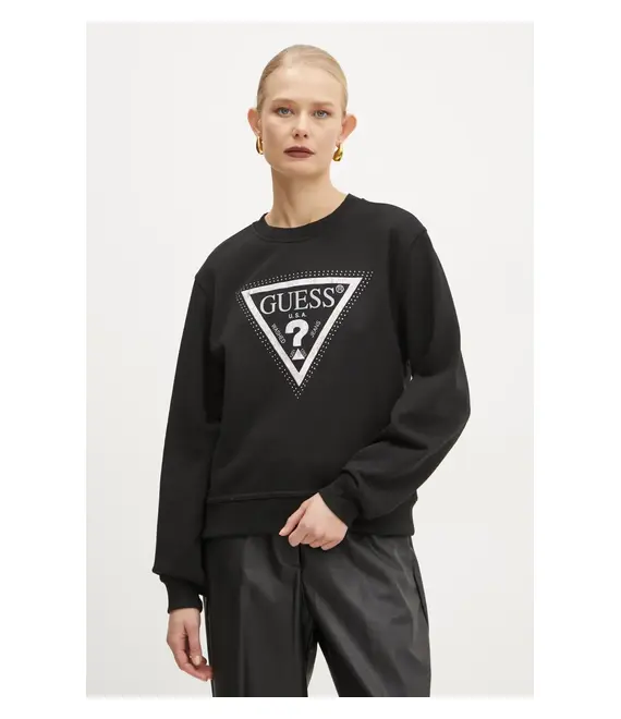 Μπλούζα Guess χρώμα: μαύρο, W5RQ09 K8802