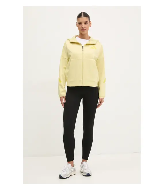 Μπλούζα adidas Z.N.E. χρώμα: κίτρινο, με κουκούλα, JJ4753