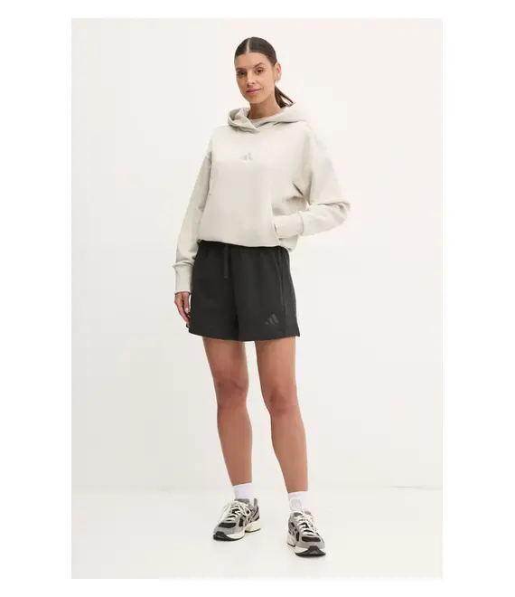 Μπλούζα adidas ALL SZN χρώμα: μπεζ, με κουκούλα, JD4675