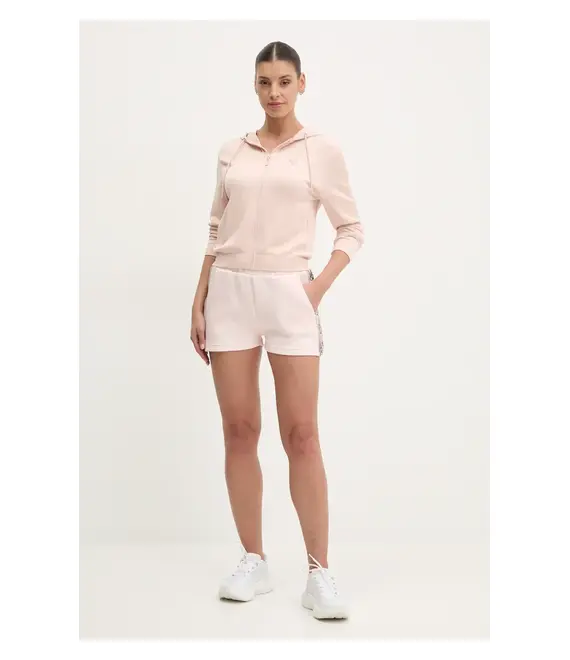Μπλούζα Guess MARTINA χρώμα: μπεζ, με κουκούλα, V5RQ07 Z3M50