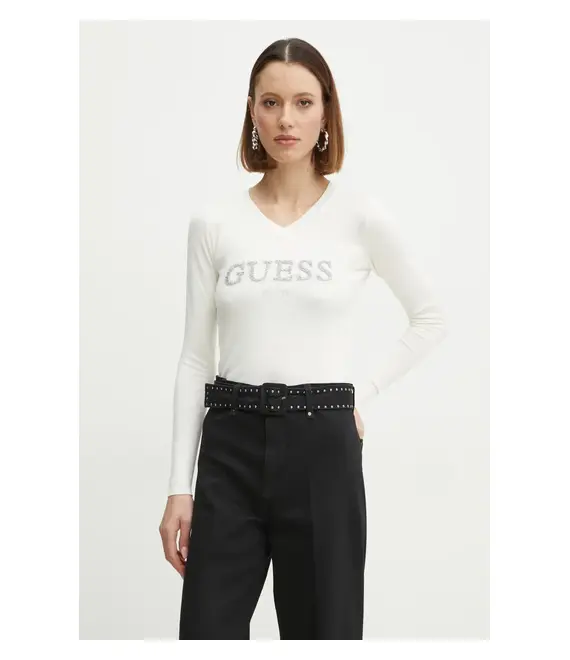Πουλόβερ Guess HOLLY χρώμα: μπεζ, W5RR38 Z2NQ2