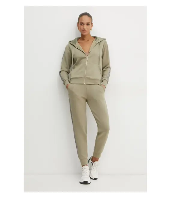 Μπλούζα Guess χρώμα: πράσινο, με κουκούλα, W5RQ03 KBYE2