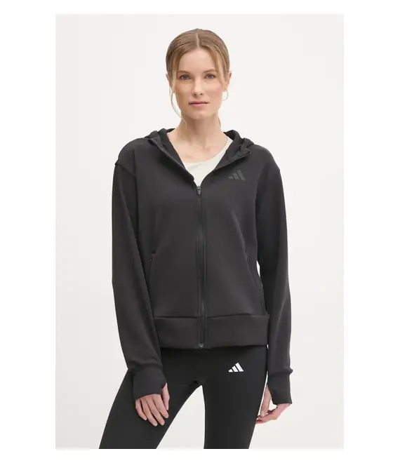 Φούτερ προπόνησης adidas Performance Designed for Training χρώμα: μαύρο, με κουκούλα, JP2654