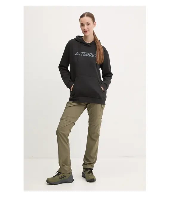 Μπλούζα adidas TERREX Multi χρώμα: μαύρο, με κουκούλα, IZ3301