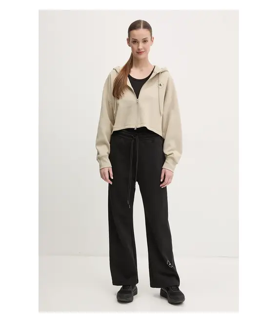 Μπλούζα adidas by Stella McCartney χρώμα: μπεζ, με κουκούλα, JJ0143