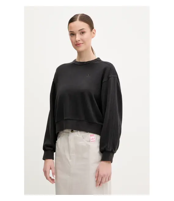 Βαμβακερή μπλούζα adidas Originals Essential γυναικεία, χρώμα: μαύρο, JP2515