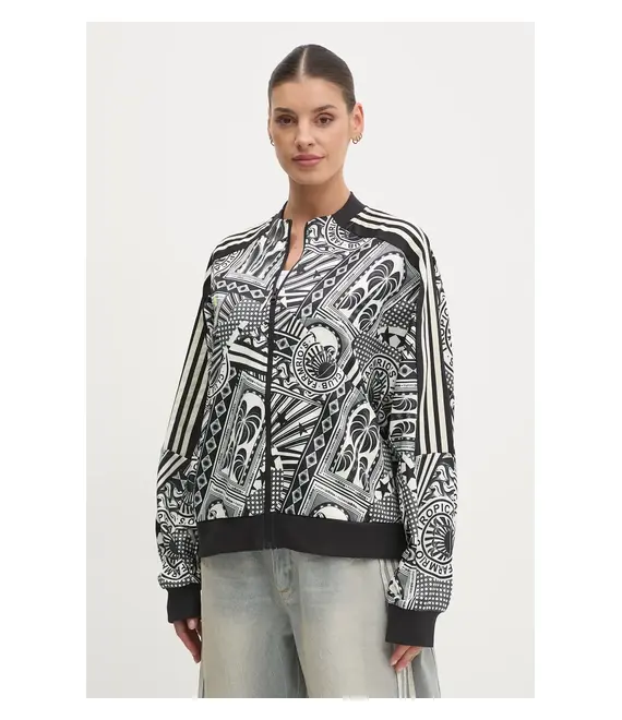 Μπλούζα adidas x Farm Rio χρώμα: μαύρο, JD6296