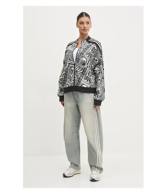 Μπλούζα adidas x Farm Rio χρώμα: μαύρο, JD6296