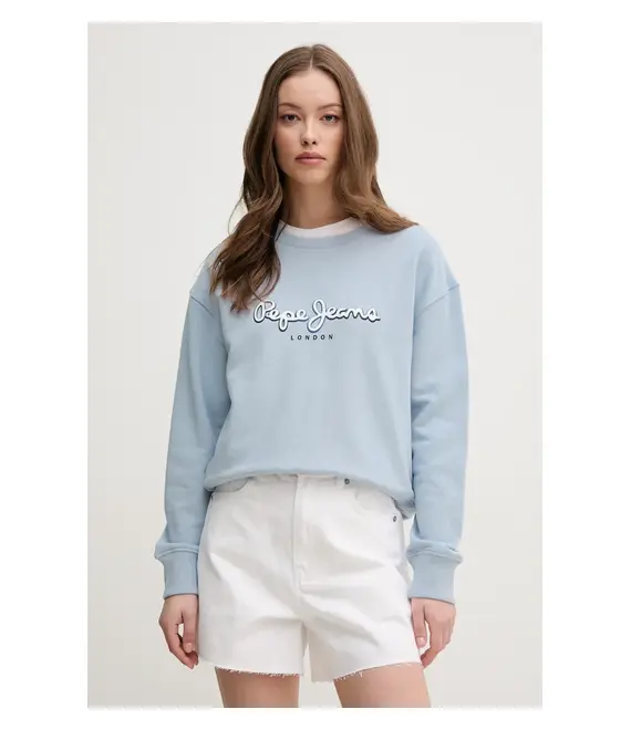 Βαμβακερή μπλούζα Pepe Jeans MADDY γυναικεία, χρώμα: μπλε, PL581484