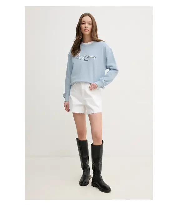 Βαμβακερή μπλούζα Pepe Jeans MADDY γυναικεία, χρώμα: μπλε, PL581484