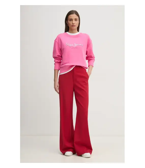 Βαμβακερή μπλούζα Pepe Jeans MADDY γυναικεία, χρώμα: ροζ, PL581484