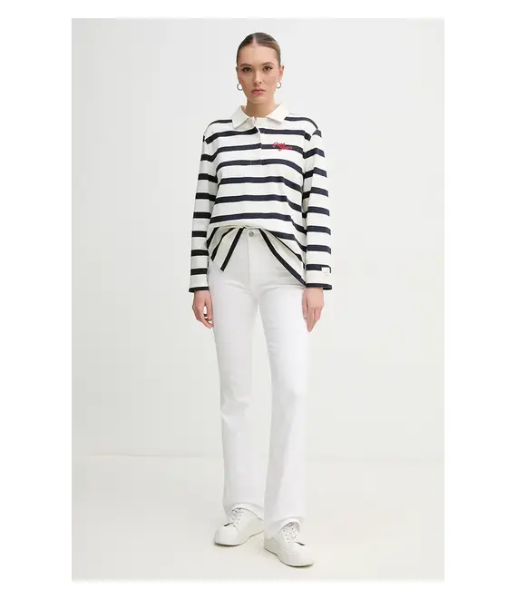 Βαμβακερή μπλούζα Pepe Jeans RHONDA γυναικεία, χρώμα: άσπρο, PL581491
