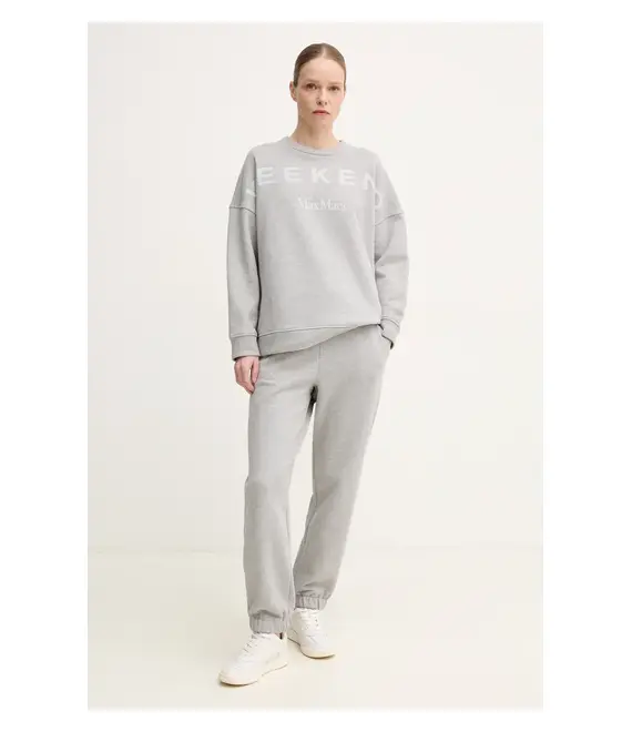 Βαμβακερή μπλούζα Weekend Max Mara γυναικεία, χρώμα: γκρι, 2515921021600