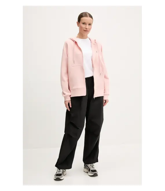 Μπλούζα adidas by Stella McCartney χρώμα: μπεζ, με κουκούλα, JI5160
