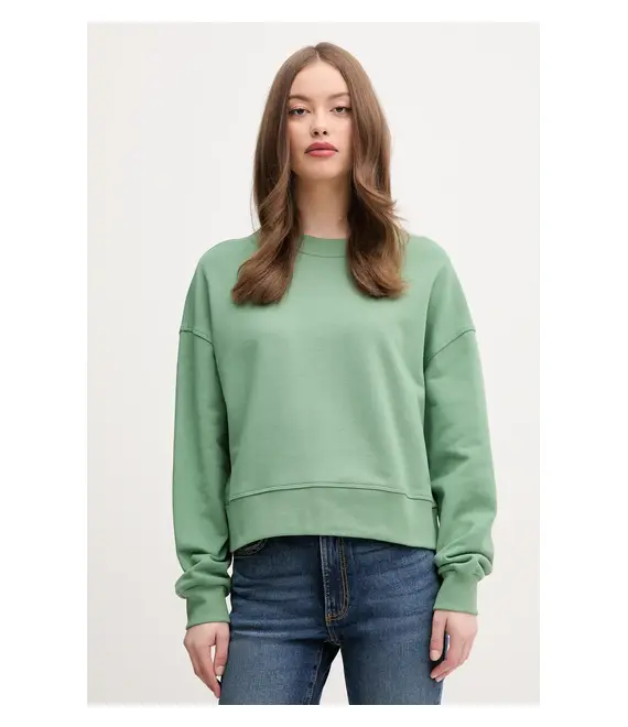 Βαμβακερή μπλούζα United Colors of Benetton γυναικεία, χρώμα: πράσινο, 3UNID109A