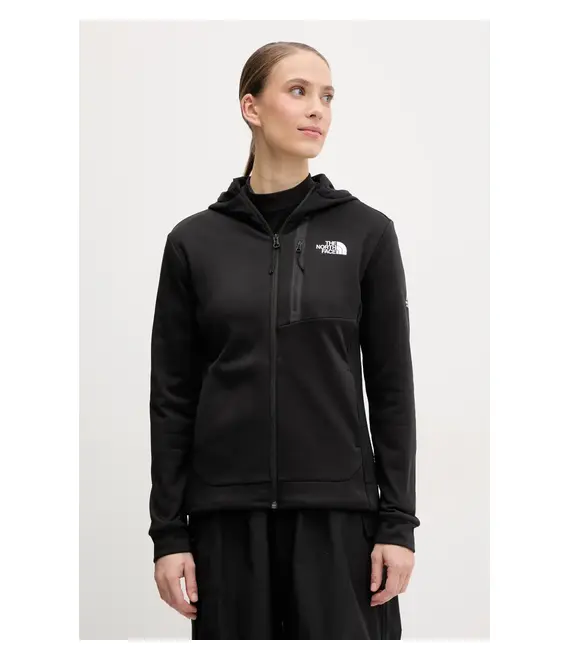 Αθλητική μπλούζα The North Face Mountain Athletics χρώμα: μαύρο, με κουκούλα, NF0A893UJK31