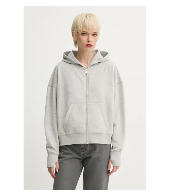 Μπλούζα ZADIG&VOLTAIRE χρώμα: γκρι, με κουκούλα, JWSS01623