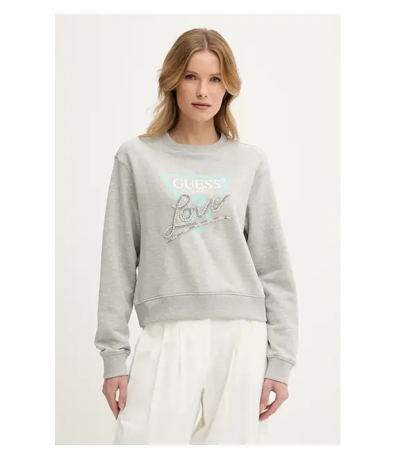 Μπλούζα Guess LOVE χρώμα: γκρι, W5GQ05 KB683