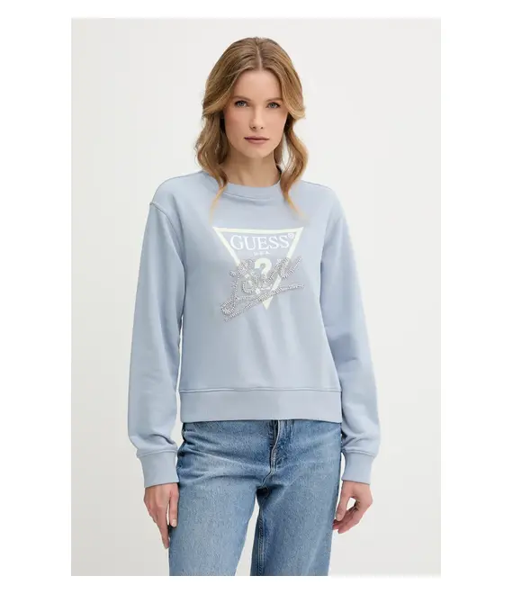 Μπλούζα Guess LOVE χρώμα: μπλε, W5GQ05 KB683