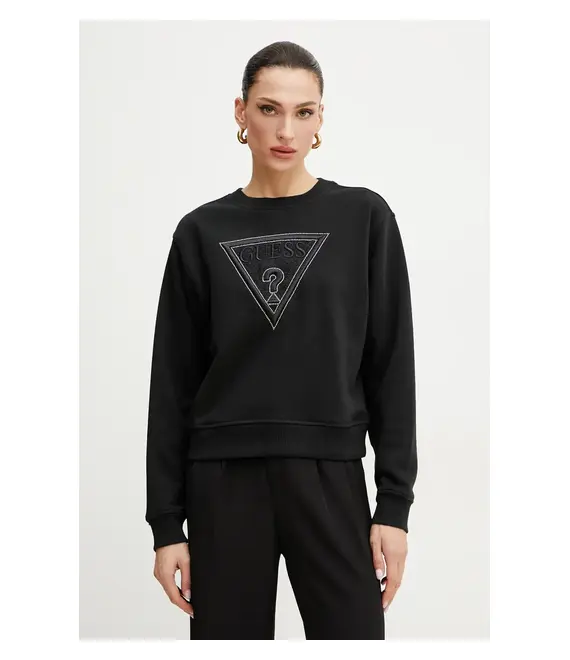 Μπλούζα Guess χρώμα: μαύρο, W5GQ12 KBKM0