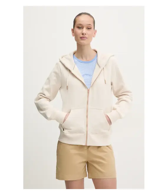 Μπλούζα Superdry χρώμα: μπεζ, με κουκούλα, W2012422A-9VP