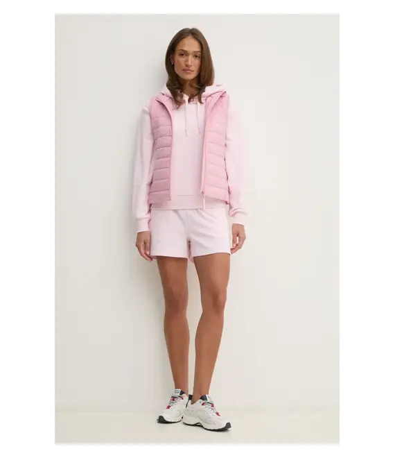 Βαμβακερή μπλούζα Tommy Hilfiger γυναικεία, χρώμα: ροζ, με κουκούλα, WW0WW45979