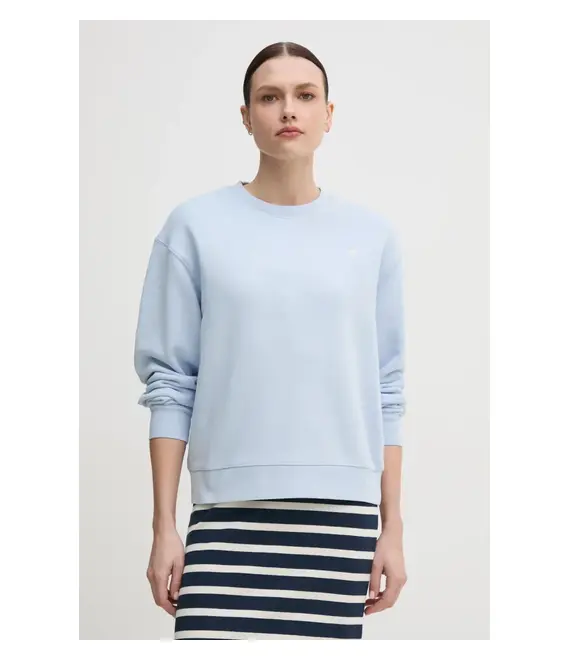 Βαμβακερή μπλούζα Tommy Hilfiger γυναικεία, χρώμα: μπλε, WW0WW45980