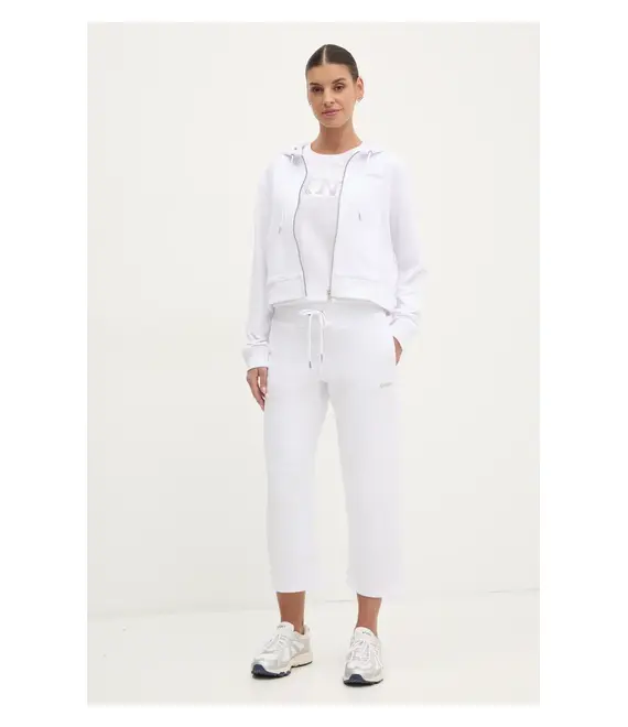 Μπλούζα Dkny χρώμα: άσπρο, με κουκούλα, DP5J9588