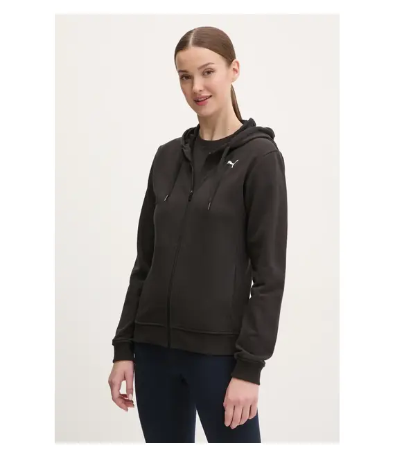 Φούτερ προπόνησης Puma Tad Essential χρώμα: μαύρο, με κουκούλα, 525896