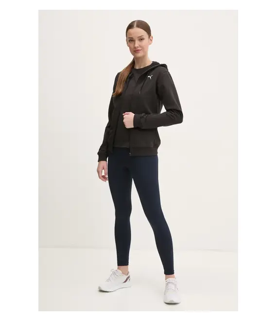 Φούτερ προπόνησης Puma Tad Essential χρώμα: μαύρο, με κουκούλα, 525896