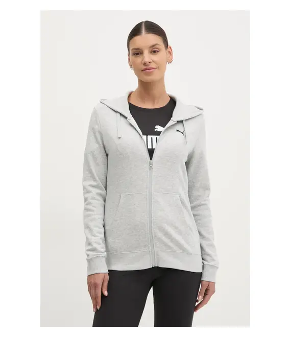 Μπλούζα Puma χρώμα: γκρι, με κουκούλα, 682406