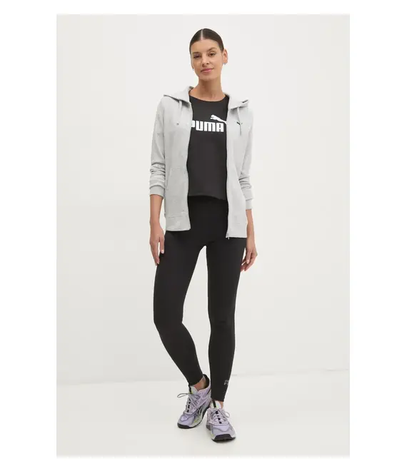 Μπλούζα Puma χρώμα: γκρι, με κουκούλα, 682406