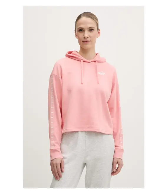 Μπλούζα Puma χρώμα: ροζ, με κουκούλα, 685011