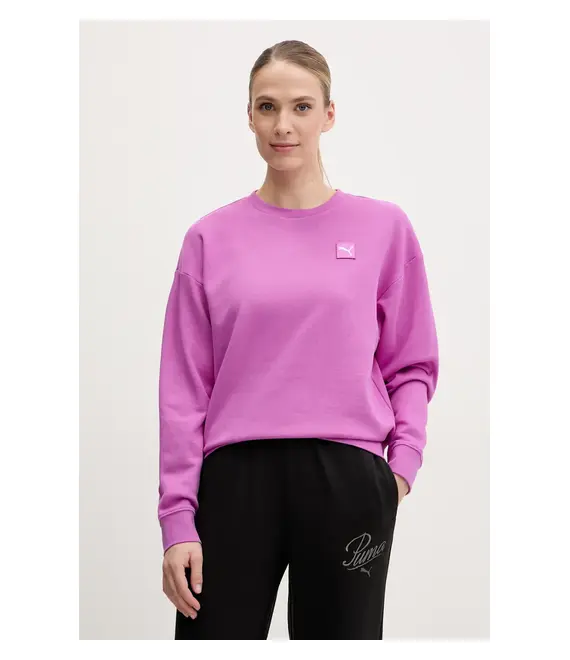 Βαμβακερή μπλούζα Puma γυναικεία, χρώμα: μοβ, 685017