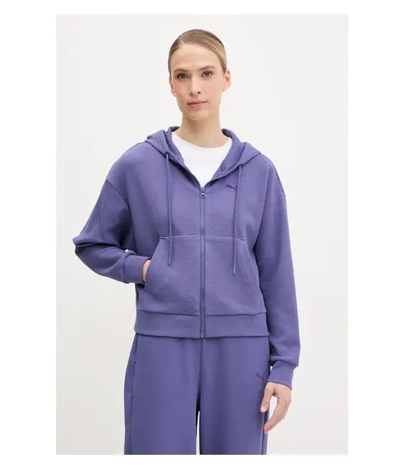 Μπλούζα Puma χρώμα: μοβ, με κουκούλα, 685056