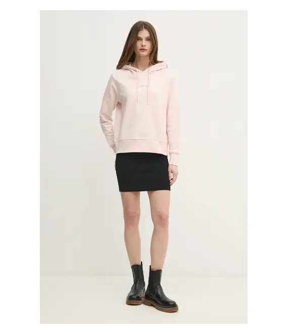 Μπλούζα Calvin Klein Jeans χρώμα: ροζ, με κουκούλα, J20J225358